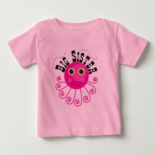 Roze Octopus Big Sister T-shirts en cadeautjes (Voorkant)