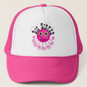 Roze Octopus Big Sister T-shirts en cadeautjes Trucker Pet (Voorkant)