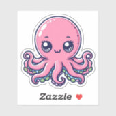 Roze Octopus Custom-Cut Vinyl Stickers (Vel)