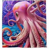 Roze octopus douchegordijn (Voorkant)