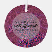 Roze Octopus Fractal Memorial Suncatcher Glas Ornament (Achterkant)