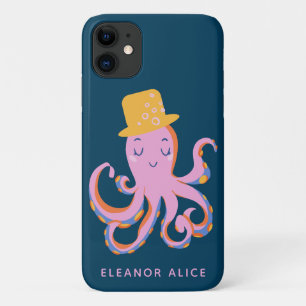Roze Octopus Grappig Dansend Dier Gepersonaliseerd Case-Mate iPhone Case