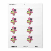 roze octopus met gasmasker etiket (Full Sheet)