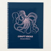 Roze octopus op donkerblauw planner (Voorkant)