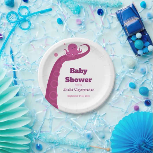 Roze octopus | Papieren Borden Papieren Bordje (Feest)