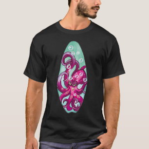 Roze Octopus (patronen van kleine omvang) bewerkt  T-shirt