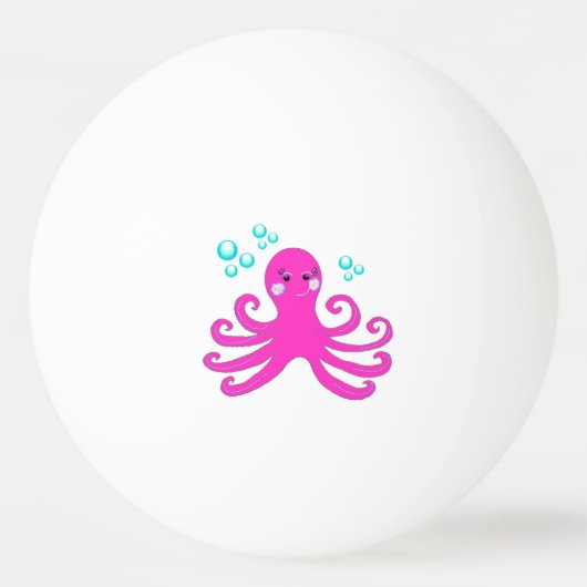 Roze octopus pingpongbal (Voorkant)