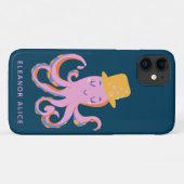 Roze Octopus Quirky Dansende Dier Gepersonaliseerd Case-Mate iPhone Case (Achterkant (horizontaal))