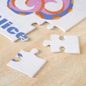 Roze Octopus Quirky Dansende Dier Gepersonaliseerd Legpuzzel (Zijkant)