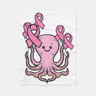 Roze Octopus Ribbon Schattigee Borstkanker Awarene Fleece Deken