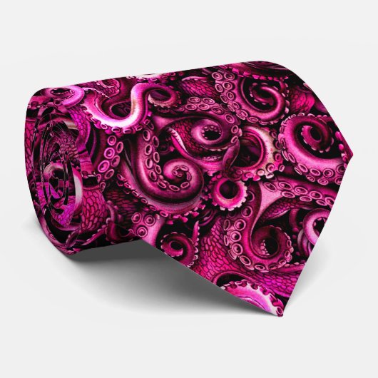 Roze Octopus Steampunk Victoriaans Zee Levensduur Stropdas (Opgerold)