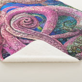 Roze octopus Tentacles Sherpa Deken (3/4)