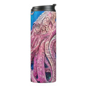 Roze octopus Tentacles Thermosbeker (Gedraaid links)