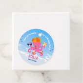 Roze octopus zomer baby meisje Verjaardagsfeest Bedankjes Labels (In situ)