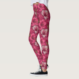 Roze Oefening Amaryllis Bloemblad Verjaardagscadea Leggings