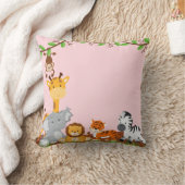 Roze Oerwoud Baby Animals Pillow Kussen (Deken)