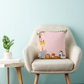 Roze Oerwoud Baby Animals Pillow Kussen (Stoel)