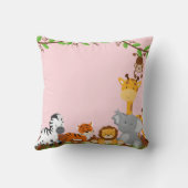 Roze Oerwoud Baby Animals Pillow Kussen (Achterkant)
