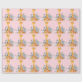 Roze Oerwoud Baby baby's Verpakkingspapier Cadeaupapier (Vlak)