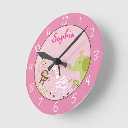 Roze Oerwoud Dier Ronde Klok (Hoek)