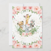 Roze Oerwoud Dieren Baby shower Kaart (Achterkant)