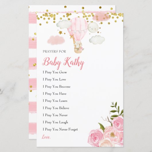 Roze Oerwoud Hot-air ballongeblazen voor een Baby- (Voorkant / Achterkant)