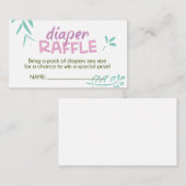 Roze Oerwoud Luier Raffle Ticket Informatiekaartje (Voorkant / Achterkant)