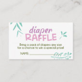 Roze Oerwoud Luier Raffle Ticket Informatiekaartje (Voorkant)