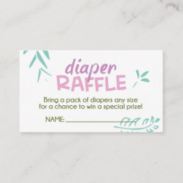 Roze Oerwoud Luier Raffle Ticket Informatiekaartje
