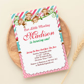 Roze Oerwoud Monkey Safari Animal Birthday Kaart