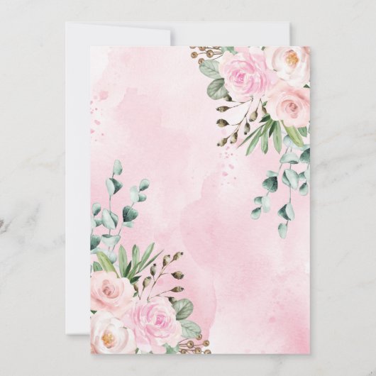 Roze Oerwoud Safari Baby shower Kaart (Achterkant)