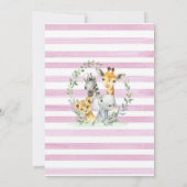 Roze Oerwoud Safari Baby shower Kaart (Achterkant)