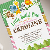 Roze Oerwoud Safari dierentuin Baby shower Kaart