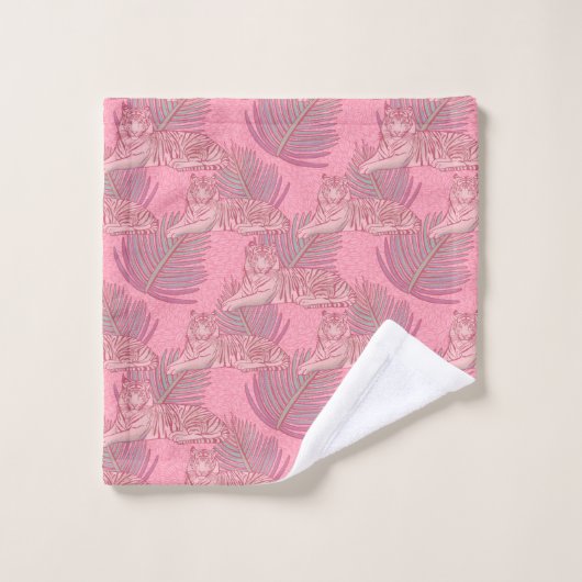 Roze Oerwoud tijgerpatroon Bad Handdoek (Wasdoekje)