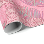 Roze Oerwoud tijgerpatroon Cadeaupapier (Rol Hoek)