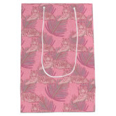 Roze Oerwoud tijgerpatroon Medium Cadeauzakje (Achterkant)