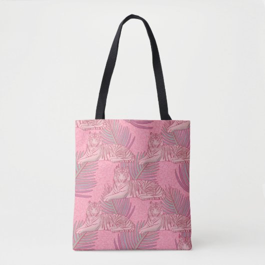 Roze Oerwoud tijgerpatroon Tote Bag (Voorkant)