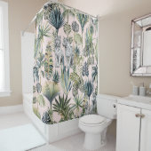 Roze Oerwoud Witte Tijgers Douchegordijn (In situ)