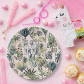 Roze Oerwoud Witte Tijgers Papieren Borden Papieren Bordje (Feest)