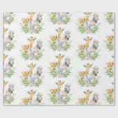 Roze Oerwouden met klauw Giraffe Cadeaupapier (Vlak)