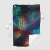 Roze of aluminiumfolie onder blauw en rood plastic golfhanddoek (Insitu)