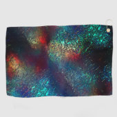 Roze of aluminiumfolie onder blauw en rood plastic golfhanddoek (Horizontaal)