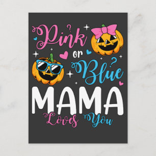 Roze Of Blau Mama Houdt Van Jou Pompoen Baby Briefkaart