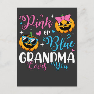 Roze Of Blau Oma Houdt Van Jou Pompoen Baby Briefkaart