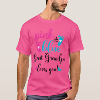 Roze Of Blau Oprol Grootvader Houdt Van Jou Geslac T-shirt