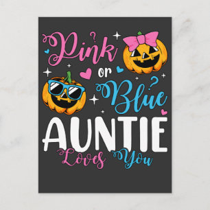 Roze Of Blau Tante Houdt Van Jou Pompoen Baby Briefkaart