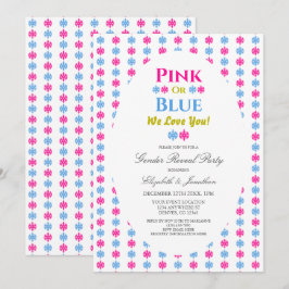 Roze Of Blau Wij Houden Van Jullie Sneeuwvlok Gesl Kaart