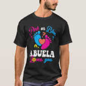 Roze of Blauw Abuela Loves You Baby Geslacht onthu T-shirt (Voorkant)