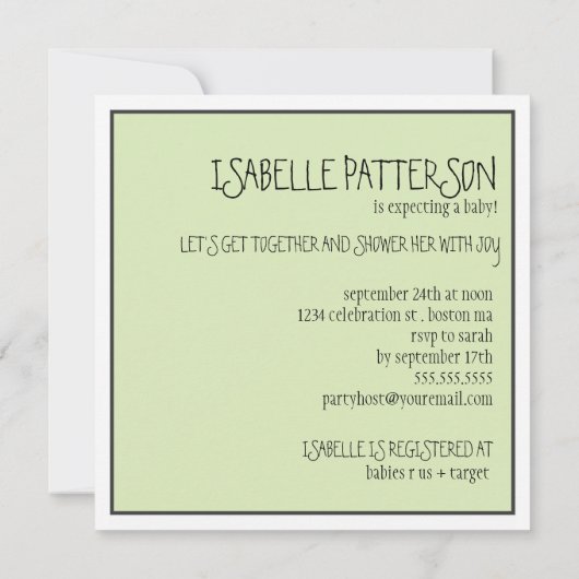 Roze of Blauw? Baby in neutraal Baby shower Kaart (Achterkant)