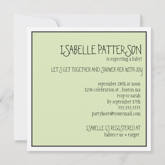 Roze of Blauw? Baby in neutraal Baby shower Kaart (Achterkant)